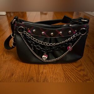 Monster High Black and Pink Studded Shoulder Bag w Matching Wallet